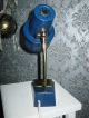Alte Kleine Lampe Leuchte Nachttischlampe Blau Messing 50er Jahre Kugelgelenk 1950-1959 Bild 1