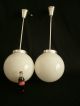Paar Bauhaus Lampe Leuchte Opalglas Deckenlampe Kugellampe Alu Poliert 1920-1949, Art Déco Bild 1