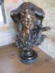 Büste Skulptur Mädchen Bronze Jugendstil Um 1920 - Signiert - 6,  3kg - Sehr Schön 1890-1919, Jugendstil Bild 10