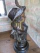Büste Skulptur Mädchen Bronze Jugendstil Um 1920 - Signiert - 6,  3kg - Sehr Schön 1890-1919, Jugendstil Bild 5