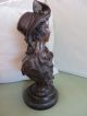 Büste Skulptur Mädchen Bronze Jugendstil Um 1920 - Signiert - 6,  3kg - Sehr Schön 1890-1919, Jugendstil Bild 8