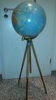 Großer Alter Tripot Globus - - Stativ - Bis 175 Cm Hoch Wissenschaftliche Instrumente Bild 1