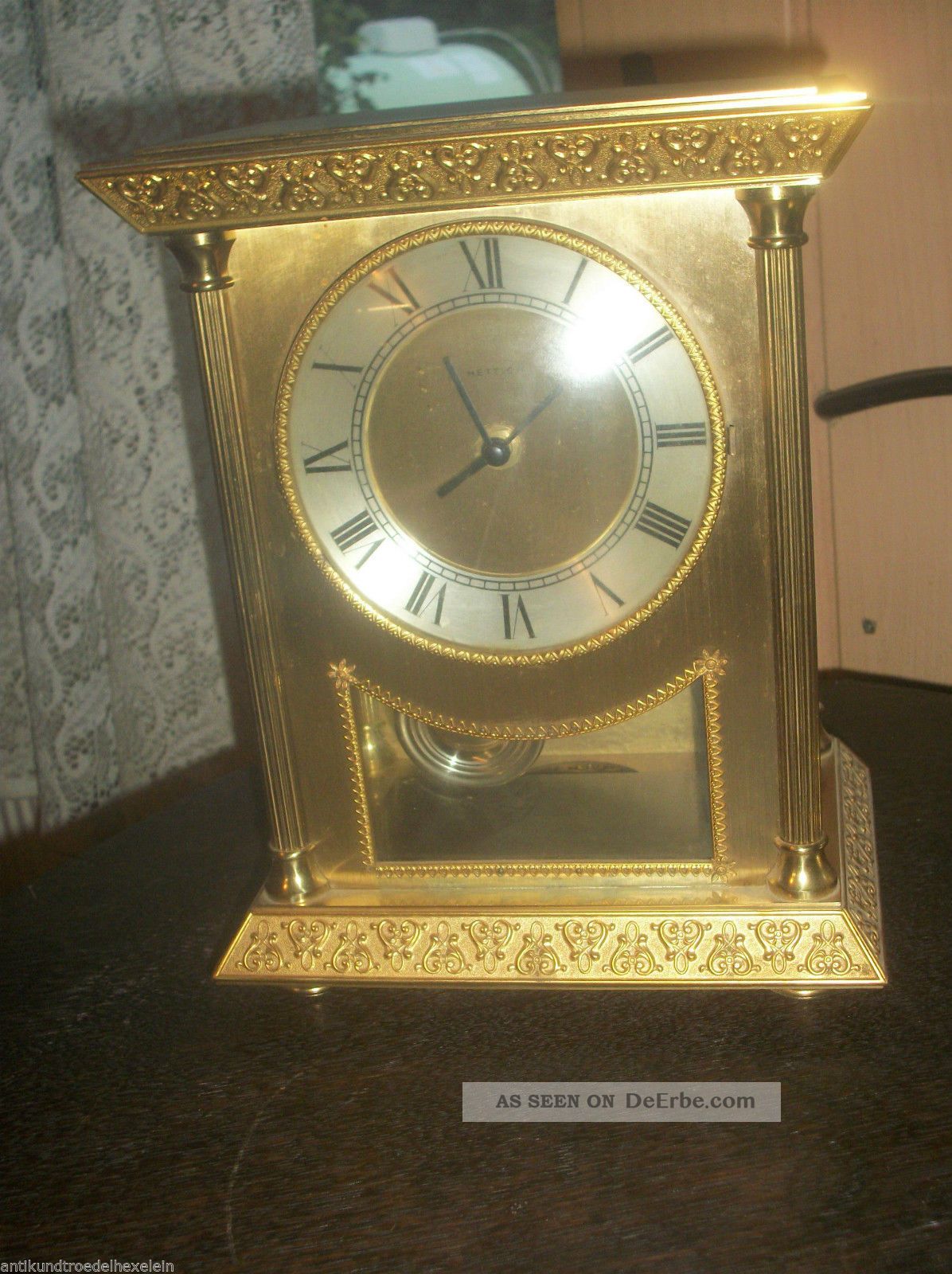 Hettich Tischuhr Uhr Sehr Schwer Kamin Uhr Quartz Mit Pendel 4,  2 Kg. 1970-1979 Bild