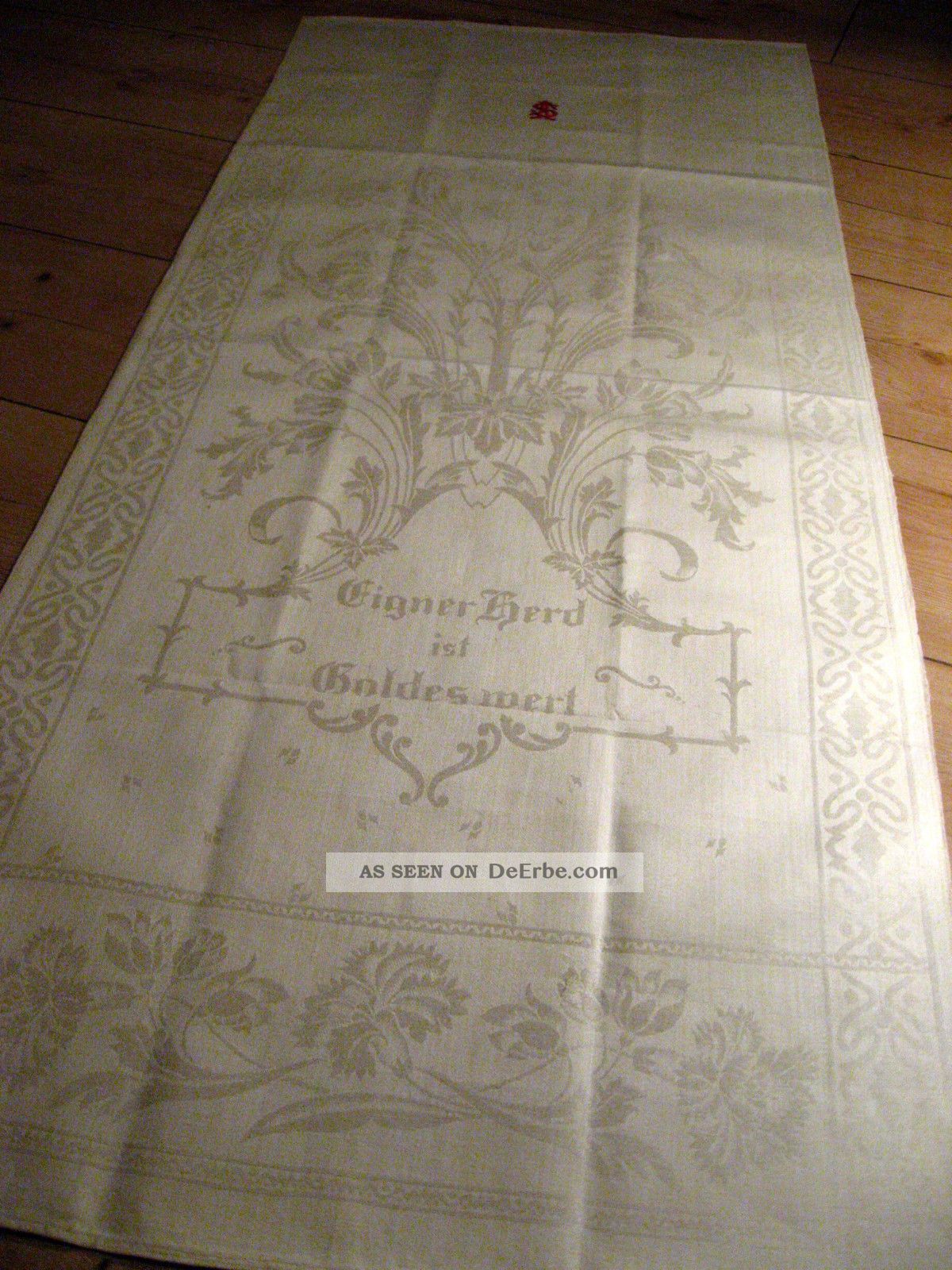 Leinen Handtuch Unben.  Floral Nelken 