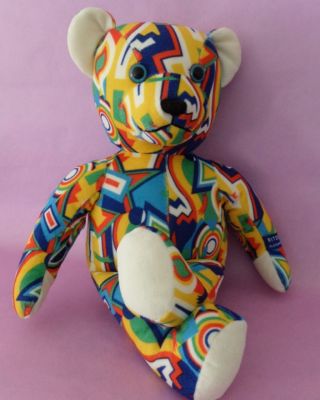 Teddy Bear Vom Alessi Designer A.  Mendini Memphis Design Art Sammlerteddy Bild