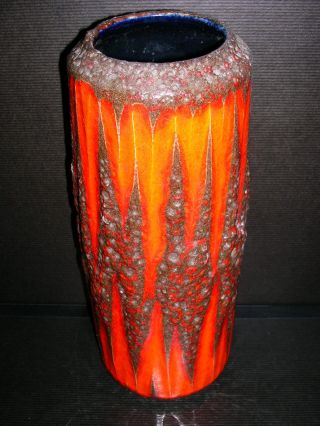 Große Keramik Vase Fat Lava Orange 532 - 28 Scheurich? Roth? 60er/70er Nachlass Bild