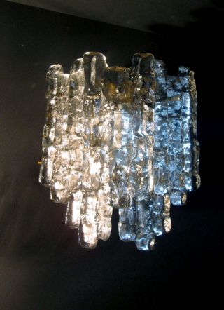 Kalmar Franken Kg Eisglas Eiszapfen Leuchter Lampe Wandlampe Ice Glas 60er 70er Bild