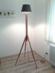 Design Lampe Stehlampe Bauhaus Tripod Lamp Kugel Architekt Shabby Chic Holz 1920-1949, Art Déco Bild 2