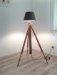 Design Lampe Stehlampe Bauhaus Tripod Lamp Kugel Architekt Shabby Chic Holz 1920-1949, Art Déco Bild 3
