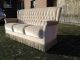 Chesterfield Chair Couch / Sofa 50er Jahre Mit Fransen Samtvelours Beige Stilmöbel nach 1945 Bild 2