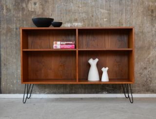 60er Teak Regal Standregal Danish Design 60s Shelf Cabinet Hvidt Vodder ära Bild