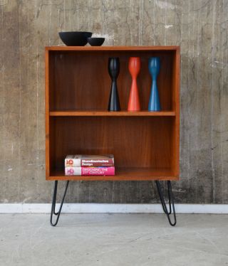 60er Teak Regal Standregal Danish Design 60s Teakwood Shelf Cabinet Bild