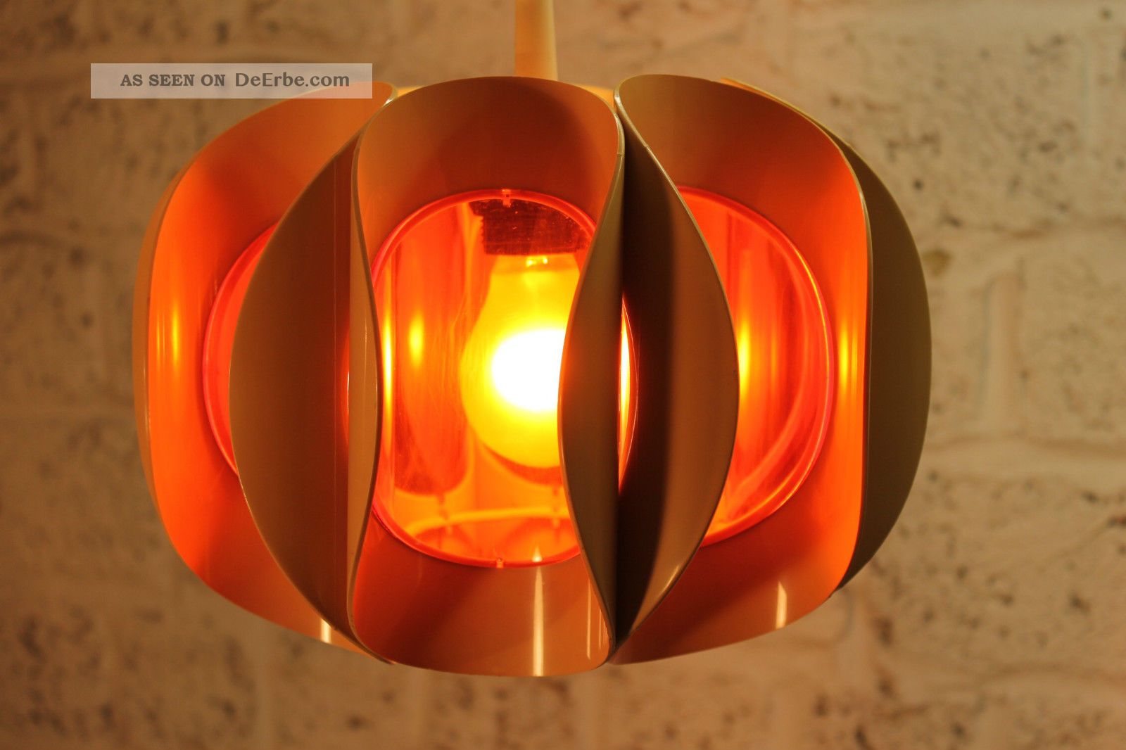 70er Jahre Space Age Lampe 70s Hanging Light Lamp Ufo Stil Orange Hangelampe Pop