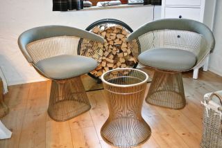 Knoll Chair,  Sessel,  Platner Chair,  Warren Platner,  2 Stück,  Tisch Untergestell Bild