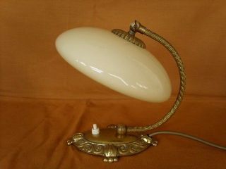 Tischlampe,  Lampe,  Ca.  1925,  Messing,  Überfangglas,  Alt Bild