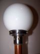 Bauhaus Lampe Opalglasschirm Art Deco Tischlampe Kugellampe Chrom Nussbaum 1920-1949, Art Déco Bild 7