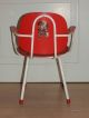 Stuhl Mit Armlehnen Kinderstuhl Kindersessel Puppenstuhl Holz Stahlrohr Alt 1950-1959 Bild 5