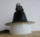 Art Deco Baushaus Lampe Deckenlampe Email Opalglas Siemens Loft Industrie 1920-1949, Art Déco Bild 2