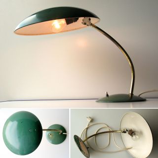 Alte Arbeitsleuchte Metall Grün Schreibtischlampe 50er 60er Jahre Vintage Xxlabb Bild