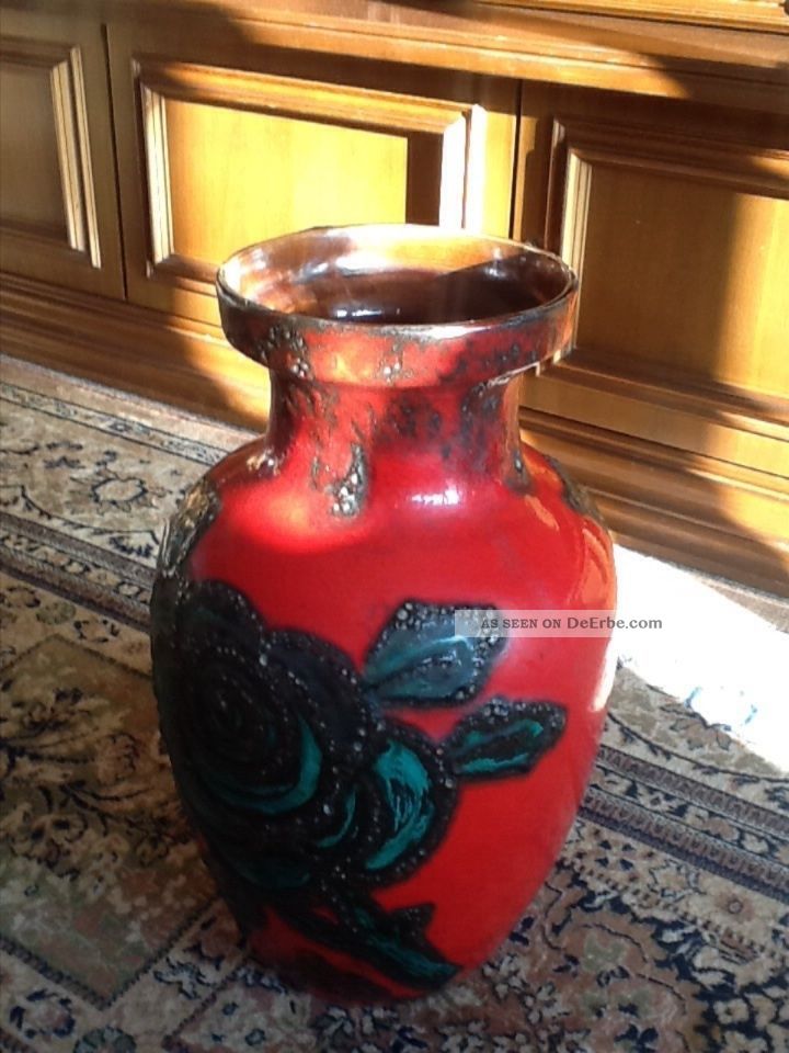 Retro Vase 60`er Jahre Keramik Bodenvase 50 Cm Hoch