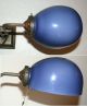 Messing Bronze Tischlampe Mit Blauem Glasschirm Jugendstil / Art Déco 1920-1949, Art Déco Bild 3