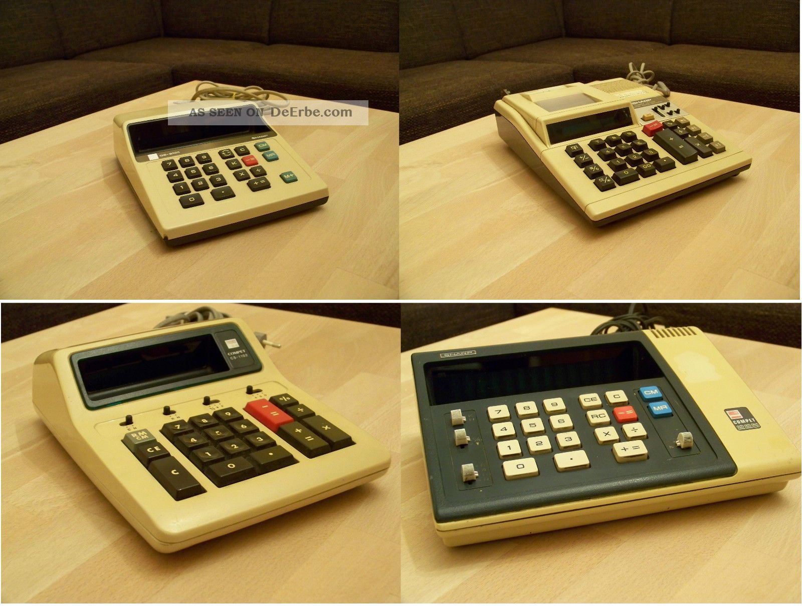 Sharp Tischrechner Calculator 4 Stück Compet Modelle 70ies Vintage 1970-1979 Bild