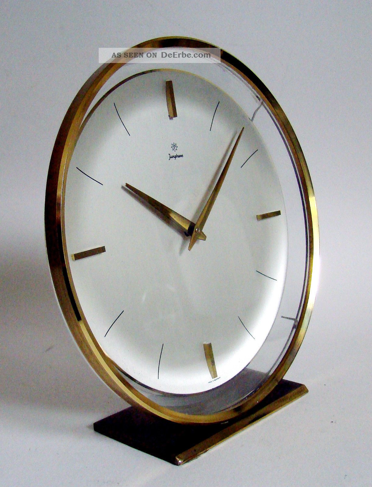 Junghans Tischuhr Trasparent 8 Tage Werk Messing Mid Century Clock