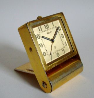 Jaeger Swiss Antike Reiseuhr Wecker Vintage Collectors Travellers Clock Rare Bild