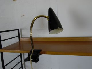Klemmleuchte Tischlampe Stilnovo Ära 50er 50`s Messing Brass Design Entwurf Bild