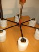 50er Jahre Lampe Deckenlampe Tütenlampe Rockabilly Teak Holz Messing 6 Flammig 1950-1959 Bild 7
