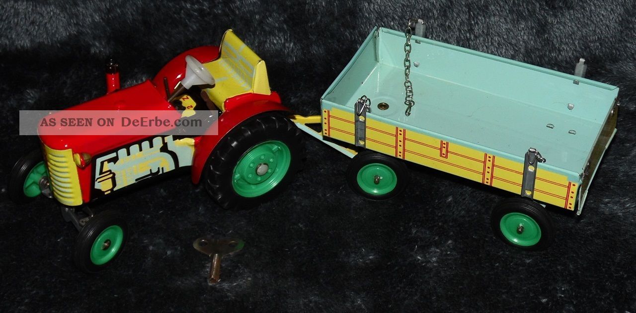 Metall Tracktor Kdn Zum Aufziehen Mit Anhänger Schaltung ...