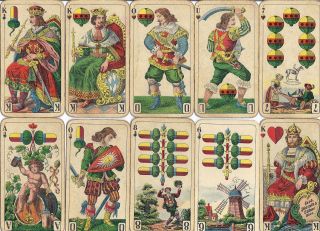 Doppeldeutsche Spielkarten Mit Lederetui Bild