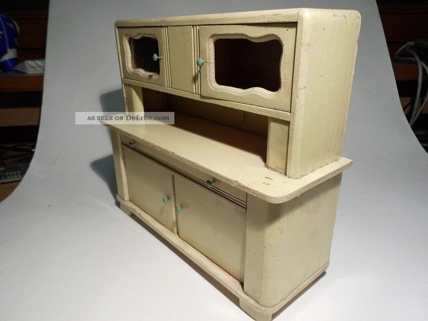 Alter Küchenschrank Für Die Puppenstube Aus Holz - Puppenmöbel