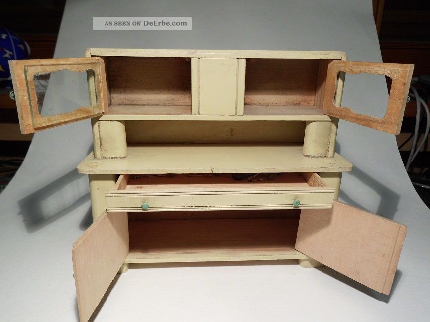 Alter Küchenschrank Für Die Puppenstube Aus Holz - Puppenmöbel