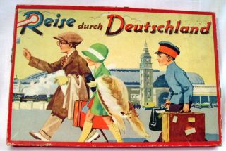 Reise Durch Deutschland Spielplan Und Ovp Um 1935 Ohne Spielfiguren Bild