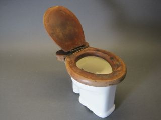 Kleine Keramik - Toilette,  Alt,  Puppen - Stuben - Zubehör,  Werbung,  Sanitär,  Bamberger Bild