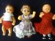 3 Alte Puppen Für Puppenstube - Kaufladen,  Kleine. Nostalgieware, nach 1970 Bild 2