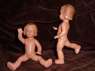 2 Püppchen Puppen Zwillinge Arme Und Beine Beweglich,  Unbespielt,  8 Cm Bild