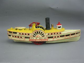 Nostalgie Dampfschiff Gusseisen Deko Boot Raddampfer 38cm York Bild