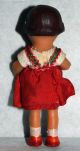 Alte,  Kleine Puppe Mit Rotem Rock Und Weißer Bluse (vollgummi) Original, gefertigt vor 1970 Bild 1