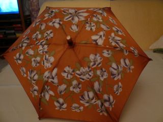 Regenschirm Für Puppen,  Braun Mit Blumenmuster,  60er Jahre, Bild