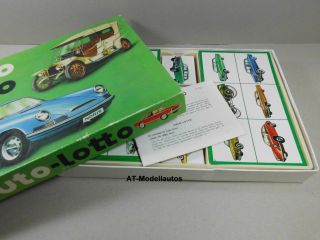 Noris Auto Lotto 60er Altes Brettspiel Komplett Mit 48 Karten Und 8 Spielplänen Bild
