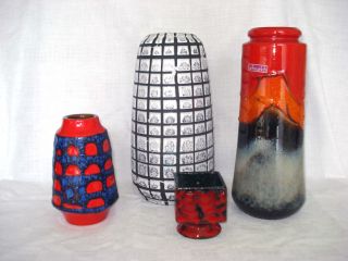 Konvolut : 4 X Fat Lava Design Keramiken,  Deutschland,  60er Bild