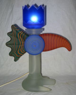 Ori.  Borowski Skulptur Glasskulptur Lichtobjekt Lampe Tablelamp Ara,  Blaues Auge Bild