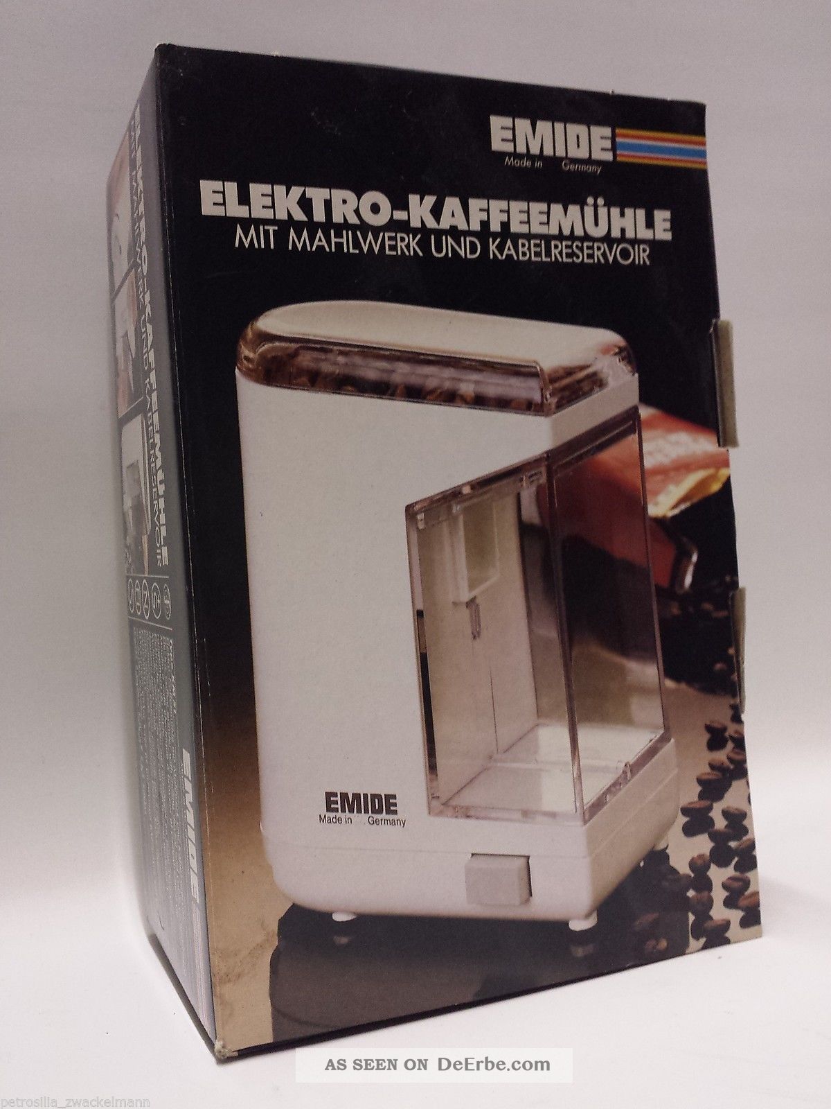 Vintage Elektrische Kaffeemühle Emide Km51 In Ovp Made In West Germany 1970-1979 Bild