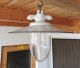 Alt Bauhaus Art Deco Lampe Deckenlampe Emailschirm Glaskolben Loft Industrie 1920-1949, Art Déco Bild 3