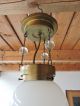 Alt Art Deco Lampe Deckenlampe Opalglas Kugel Fassung Mit Glaskugeln Messing 1920-1949, Art Déco Bild 2