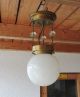 Alt Art Deco Lampe Deckenlampe Opalglas Kugel Fassung Mit Glaskugeln Messing 1920-1949, Art Déco Bild 3