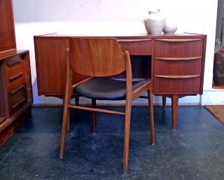 60er 70er Teak Holz Schreibtisch Tisch Dk Retro Style_60s 70s Vintage Desk Bild