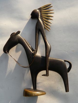 Hagenauer (gemarkt) Wiener Bronze: Indianer Auf Pferd,  Sehr Selten Bild